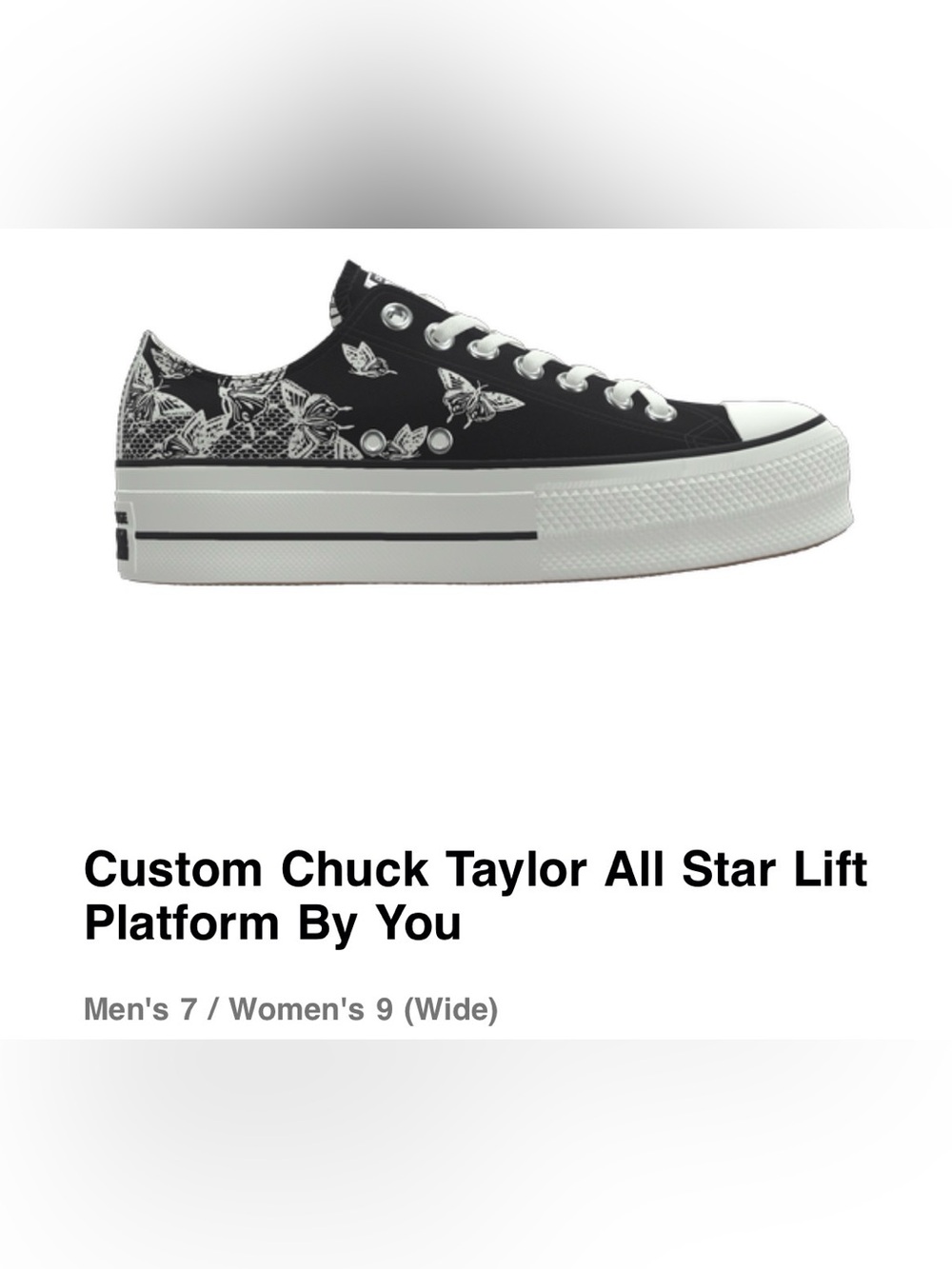 Converse Low Top Sneakers in Black and White Floral